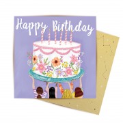Mini Greeting Card | Friends And Cake